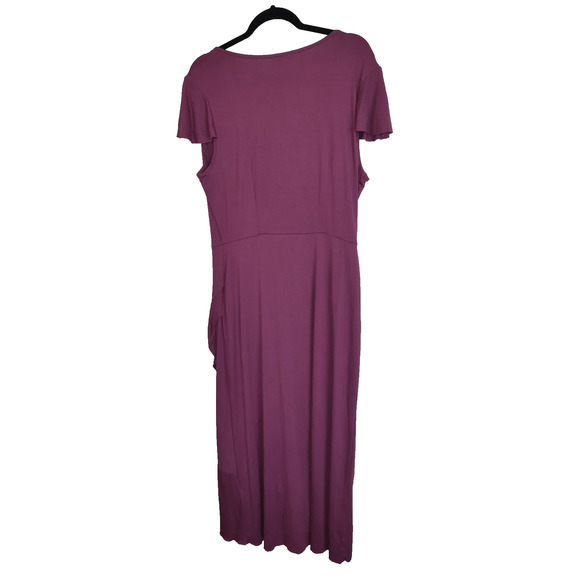 NWT Juicy Couture Tshirt Maxi Dress Sz L Lagenlook Ruffles Twilight Pink - Picture 2 of 13